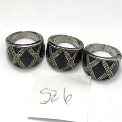 Vintage 18K HGE Plated Enamel & Crystals Unique Bold X Look Ring varied sizes