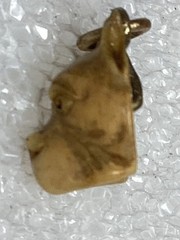 Victorian Era Dog Pendant, Carved Pit Bull Charm