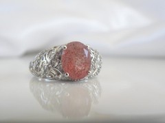 DJoy Sterling Silver 925 Pink Tanzanian Natronite Ring Size 7