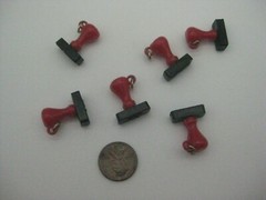 6 Vintage Plastic Hand Stamp Love Kisses I’m Your Gal Fragile Air Mail Charm Lot