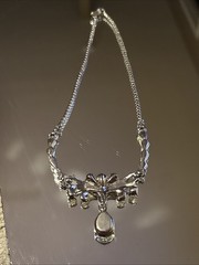 Vintage Anthony Statement Collar Necklace Clear Rhinestones Silver Tone