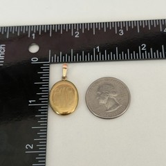 Antique Gold Filled Locket Monogram Etched Puffy Oval Pendant