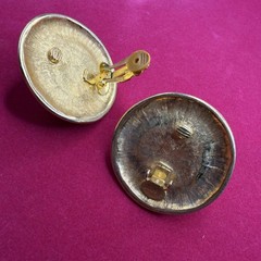 Vintage Carolee Large Faux Pearl Gold Tone Clip On Earrings SEE DESCRIPTION