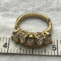 Vintage 18KT GE Gold Plated & Cubic Zirconia Statement Look Ring varied sizes