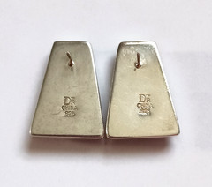 DRT Jay King Sterling Silver Tiger Iron Gemstone Modernist Pierced Earrings