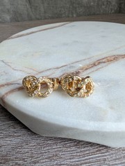 Vintage Christian Dior Gold-Tone Knotted Rope Clip-On Earrings