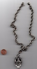 Retro Selro Selini 1950s Asian Blackface Silvertone Necklace with Chain