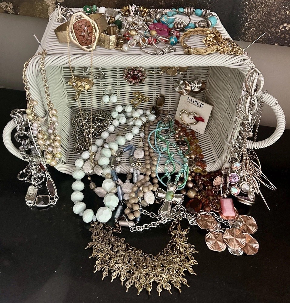 Vintage Costume Jewelry 60 Pieces Many Signed All Wearable Boho