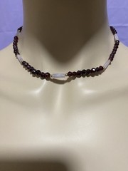 14kt Rose Quartz Garnet Necklace 16” Bracelet 6.5” Set