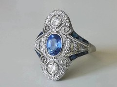 Art Deco Style 2.70Ct Lab Created Diamond Engagement Ring 14K White Gold Finish