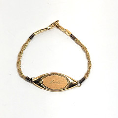 Vintage Speidel USA Bracelet Gold Plated Adjustable Name ID Merle Perfect Gift