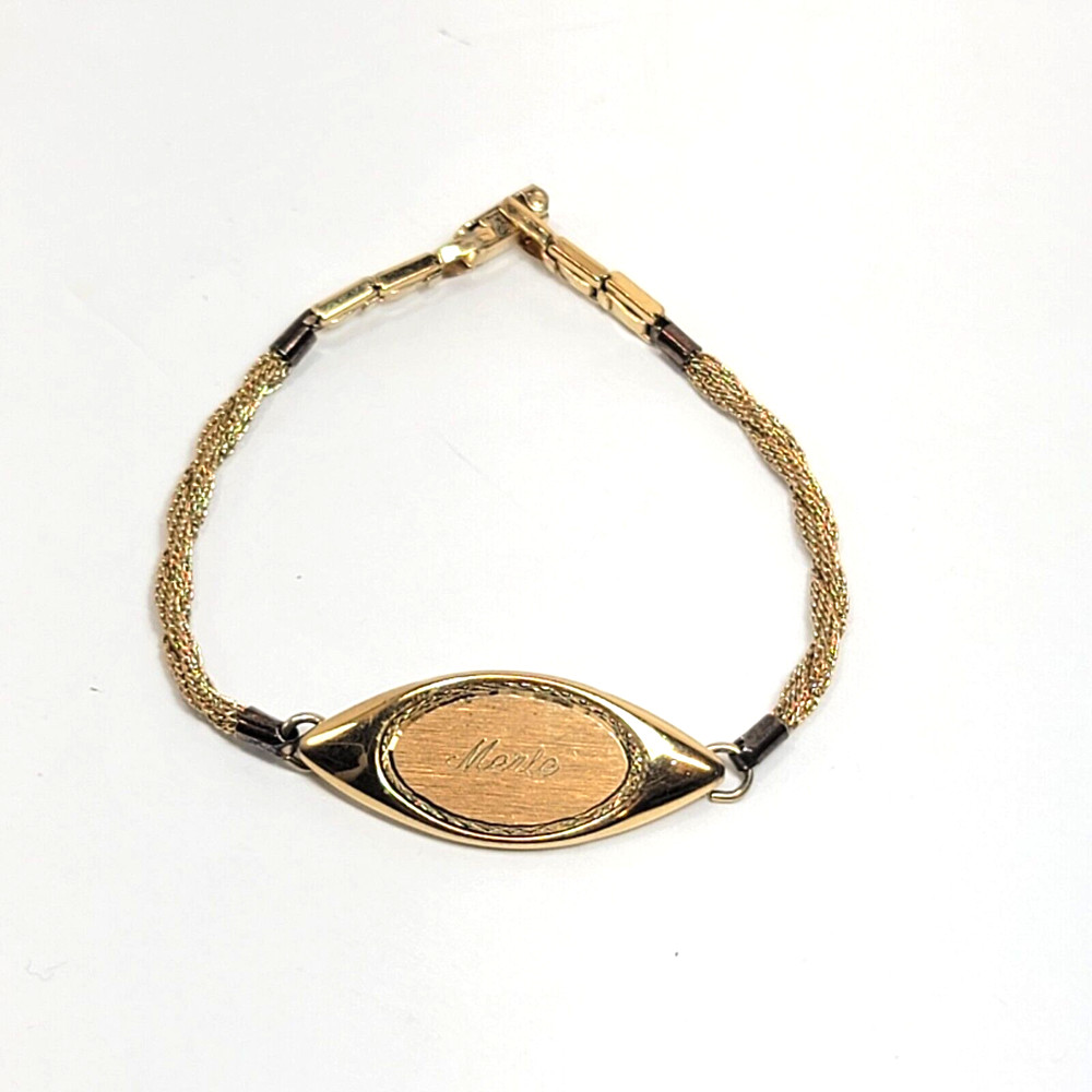 Vintage Speidel USA Bracelet Gold Plated Adjustable Name ID Merle Perfect Gift