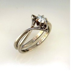Vintage Art Deco Lab Created Diamond Wedding Ring Set In 925 Sterling Sliver