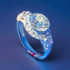 Original EARTH MINED DIAMOND Deco Engagement RING Vintage PLATINUM Solitaire S 5