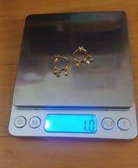 14k Gold Cubic Zirconia Drop Chandelier Huggie Dangle Wedding Earrings – 1 gram