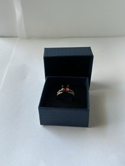 Vintage Red Cubic Zirconia Ring Gold Plated Womens Size 7