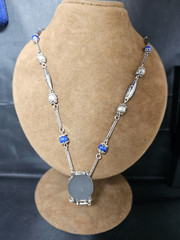 SILVER 800 TURQUOISE NECKLACE VINTAGE JEWELLERY COLLECTABLES GIFT
