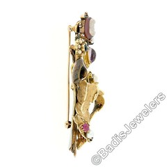 Antique Victorian Custom 6 Gold Silver Stick Pin Bundle Pearl & Gemstone Brooch