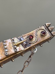 Antique Victorian Pin Buckle Garnets GF or 8K