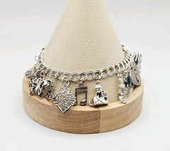 Ross Simons Jezlaine SU Sterling Silver Young Girls Stacked Charm Bracelet 8″