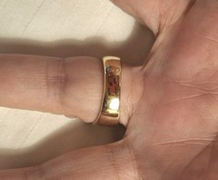 Vintage Signed 18KT GEA Ring Crystal SZ 8.25 Thick Quality Made 1990s Nice!