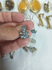 Vintage Clip On earrings and screw on ear rings for non-pierced ears 17 pair lot