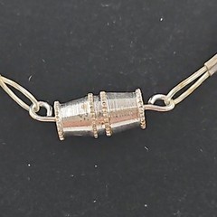 925 Sterling Silver Carved Bovine Bone Pendant Natural Material Necklace