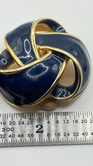 Vintage Les Bernard Vc Gold Email Tone Clip On Earrings