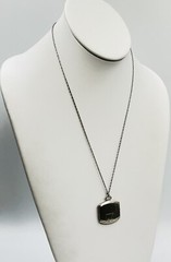 Antique Vge Sterling Silver Art Deco Photo Locket Necklace 20” 9.6gram monogram