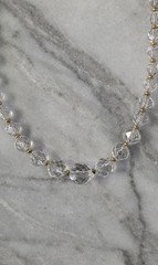 Antique Art Deco 1920s Cut Crystal Faceted Beaded Necklace 19 1/2″