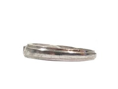 Vintage Sterling Silver Tension Set CZ Sz 7.25 Ring Wedding Band Signed