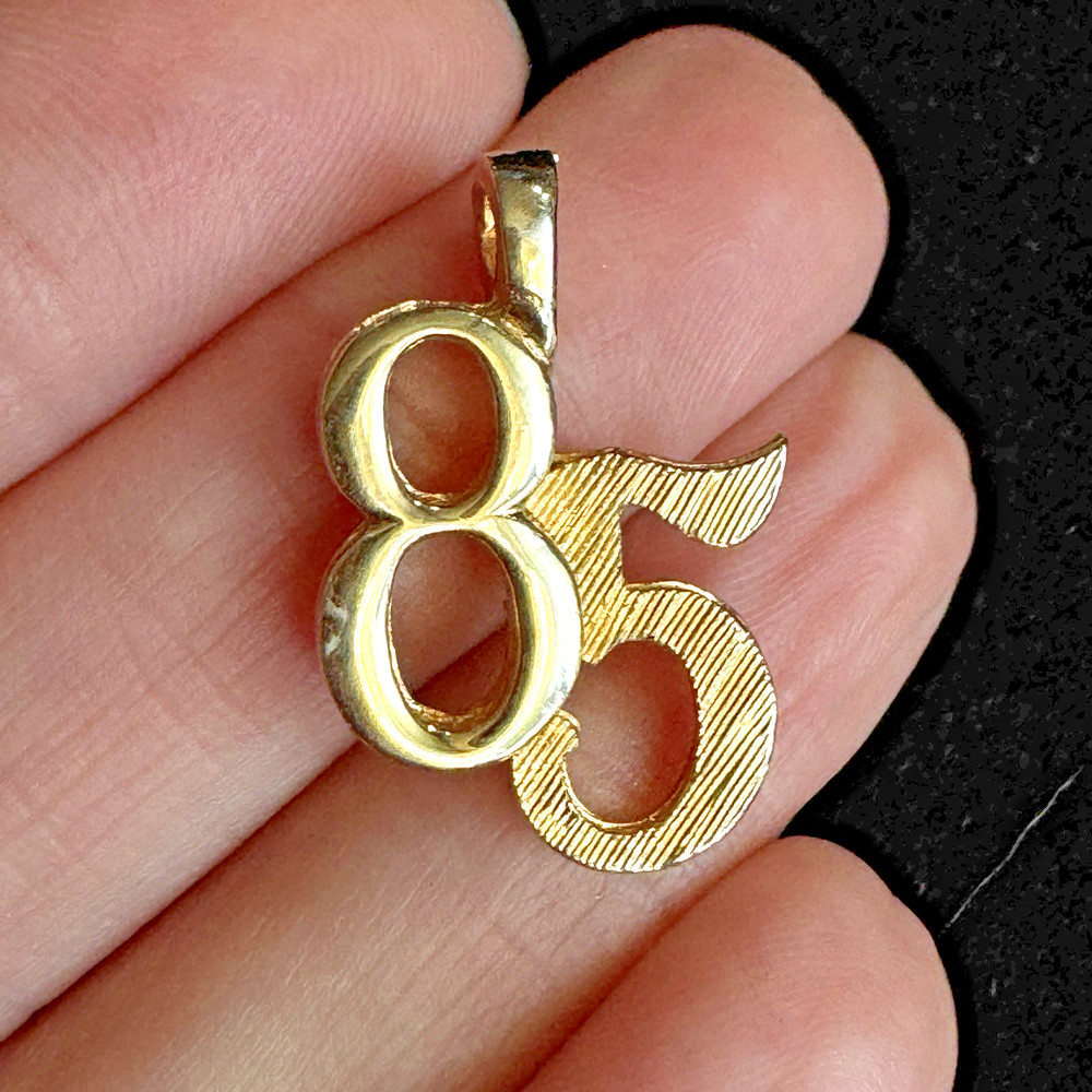 Vintage 1985 Graduation Pendant Goldtone Retro 80s Reunion Birthday year