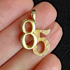 Vintage 1985 Graduation Pendant Goldtone Retro 80s Reunion Birthday year