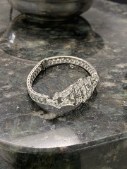 Art Deco 950 Platinum Marquise Diamond Bracelet