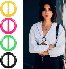 12PCS Silk Scarf Ring Clip T-Shirt Tie Clips for Women Fashion Resin Ring Scarve