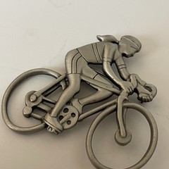 JJ Jonette Brooch Woman Riding Bike Marathon Pin