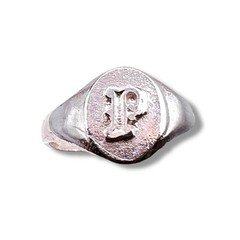 Initial Letter P Signet 925 Sterling Silver Child Baby Woman Pinky Ring Size 3