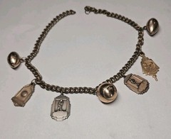 1940s Michigan Football League Championship Sports Charm Bracelet Gold