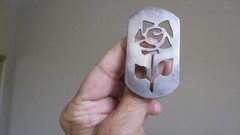 Older Vintage Sterling Silver Cut ROSE FLOWER Pendant/ Brooch 13g