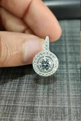 Vintage Art Deco Style 2.85Ct Diamond Drop Dangle 925 Silver Engagement Earrings