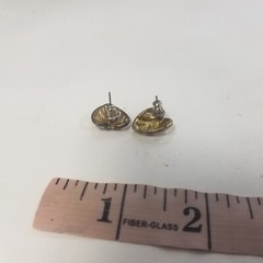 Vintage Ribbon Heart Stud Earrings