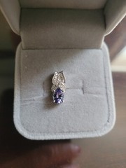 Estate 14k Tanzanite And Diamond Pendant
