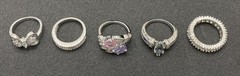 ✨Lot Of 5 Vintage To Now Beautiful Gemstone Estate Rings, All Size 6✨