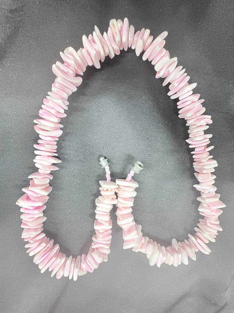 Vintage Pink Puka Shell Necklace