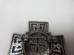 VINTAGE BRIGHTON CELTIC CROSS BROOCH PIN SILVER TONE #110