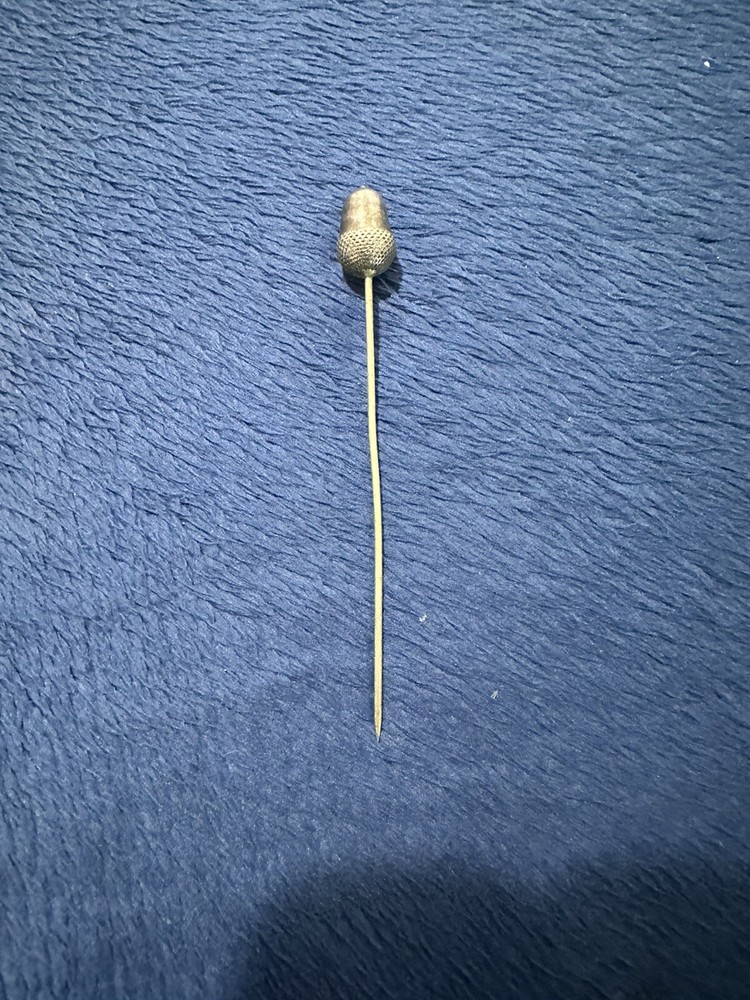Vtg Sterling Silver 925 Acorn Straight Stick Pin, 3.5 in