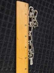 Vintage Monet Silver Tone Link Bracelet Fold Over Clasp Safety Chain 7.5″ Chunky