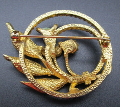 Vintage SARAH COVENTRY “Jade Garden” Floral Brooch Jade Stone Cultured Pearl