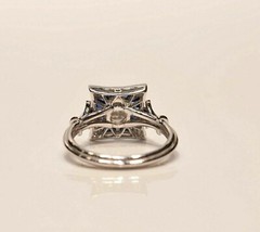 1.02Ct Old European CZ Stone Victorian Edwardian Antique Wedding Ring 925 Silver