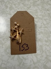 Vintage Avon Champagne Bottle Stars Faux Pearl Tac Lapel Pin